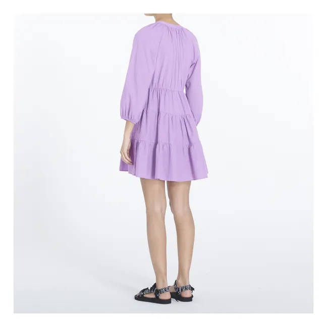 Vestido de popelina de algodón Nadia | Violeta