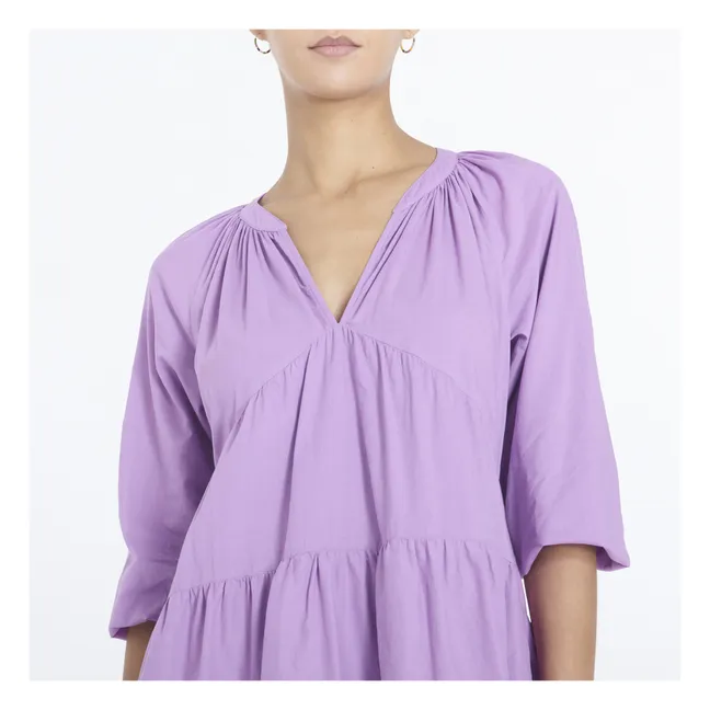 Vestido de popelina de algodón Nadia | Violeta