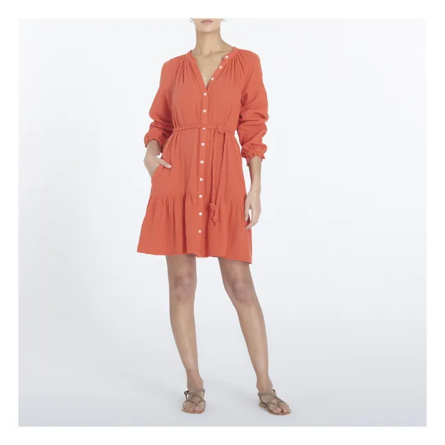 Robe Rainey Gaze de Coton | Mandarine