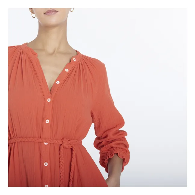 Robe Rainey Gaze de Coton | Mandarine