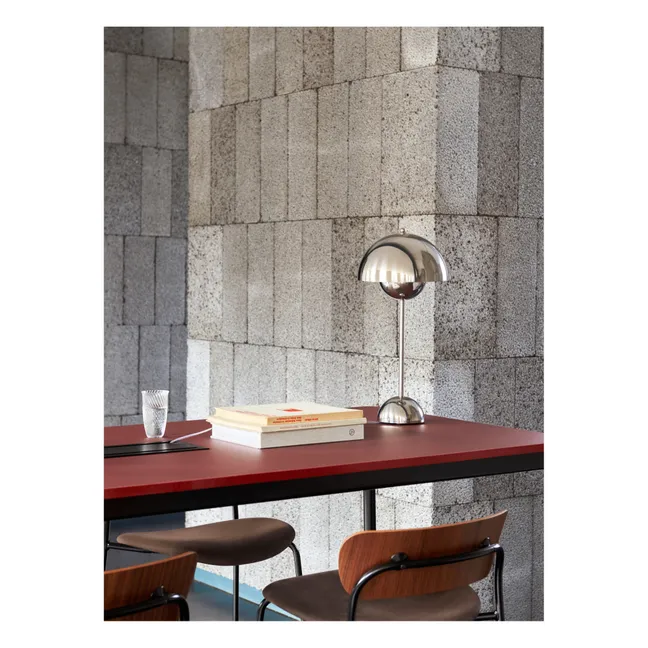 Tischlampe Flowerpot VP3, Verner Panton, 1969 | Chromblitzend