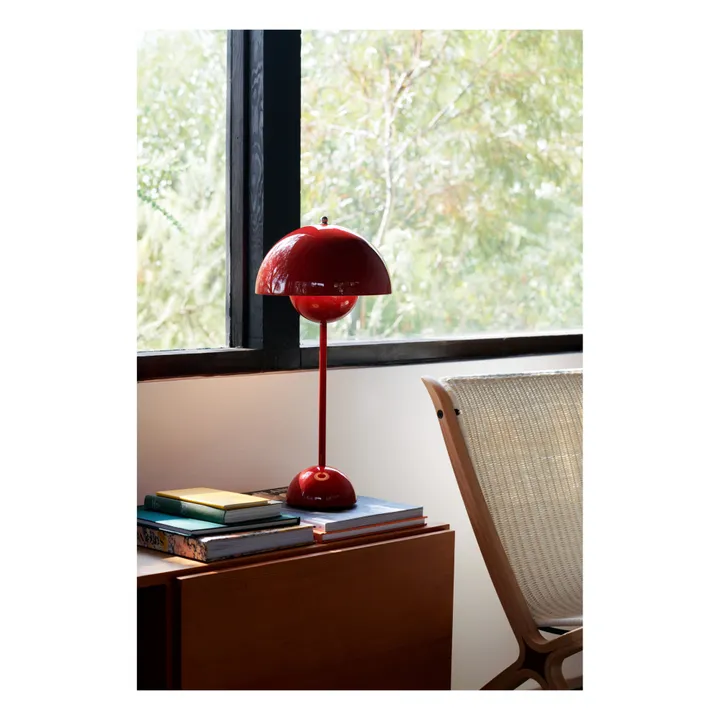 Lámpara de mesa Flowerpot VP3, Verner Panton, 1969 | Rojo Bermellón- Imagen del producto n°2