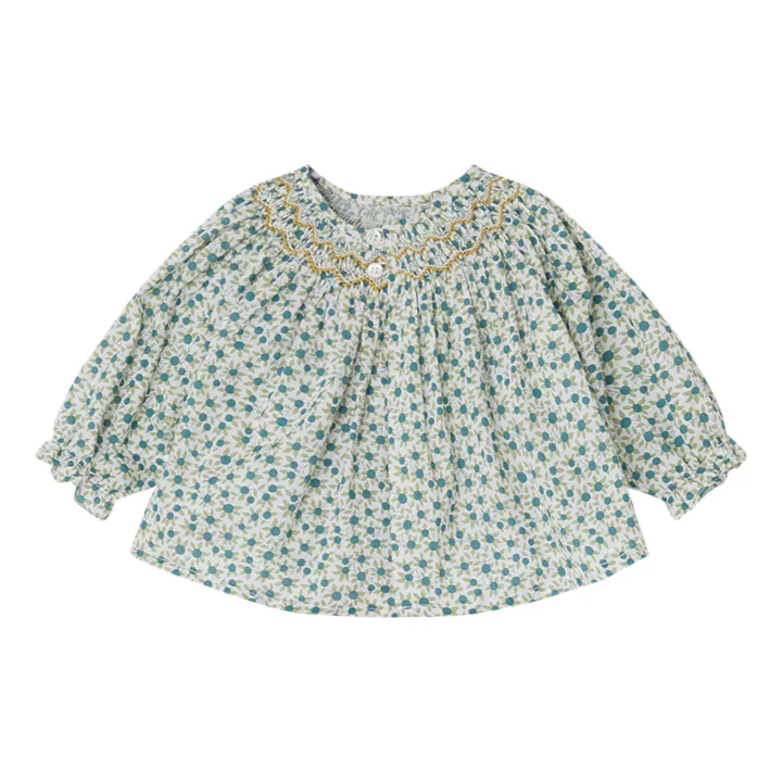 Cherry Liberty Smocked Blouse | Green- Product image n°2
