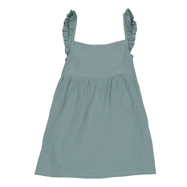 Lara Organic Cotton Dress | Grey blue