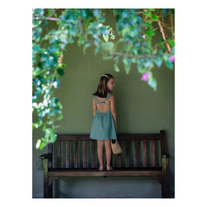 Lara Organic Cotton Dress | Grey blue- Product image n°2