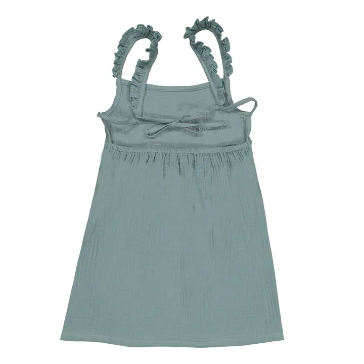 Vestido de algodón orgánico Lara | Azul Gris- Imagen del producto n°3