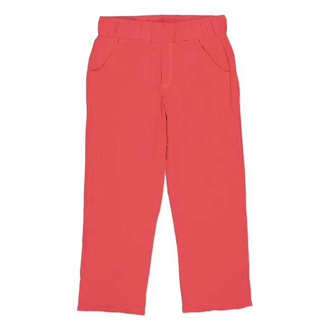 Pantalones Paul de algodón ecológico | Rojo