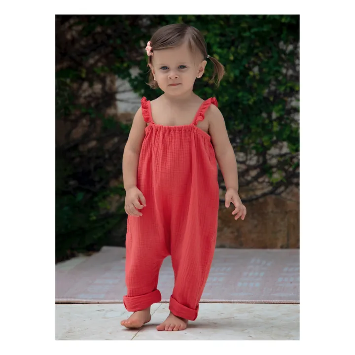 Morgane Organic Cotton Jumpsuit | Red- Product image n°1