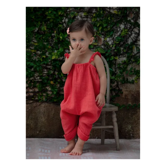 Morgane Organic Cotton Jumpsuit | Red