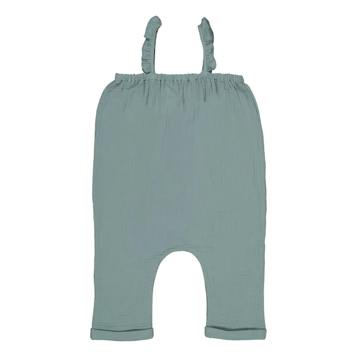 Morgane Organic Cotton Jumpsuit | Grey blue- Product image n°0