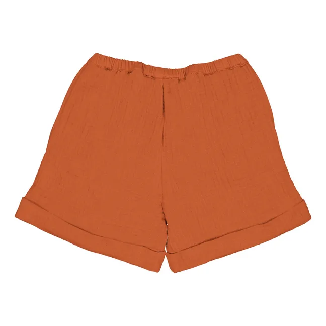 Alain Organic Cotton Shorts | Rust