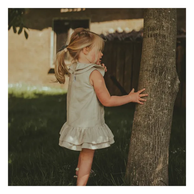 Donsje Michelle Linen Dress Beige Smallable