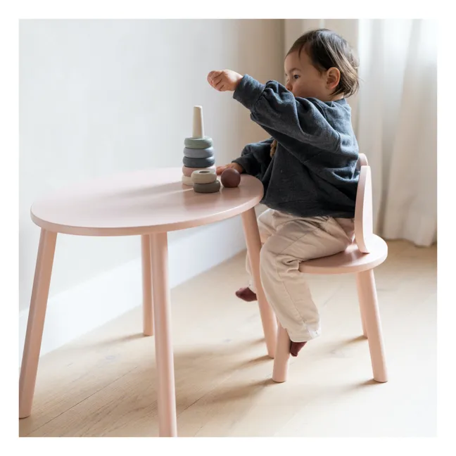 Mesa y silla de madera de abedul Ratón | Blush