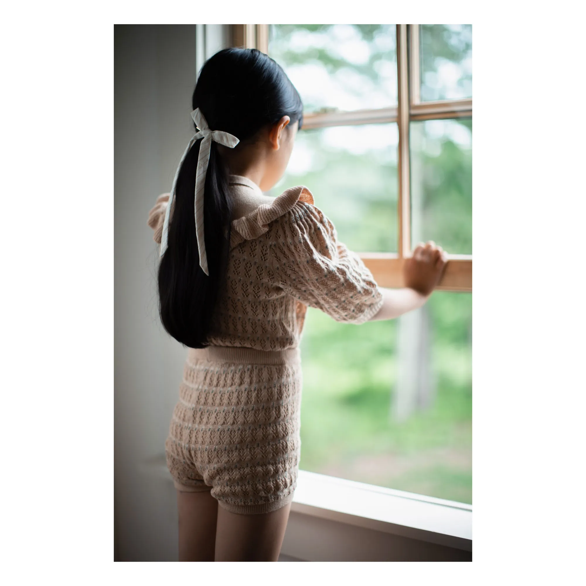 Soor Ploom - Mesh-Shorts Baumwolle Pima Bio Ajour Lacey  