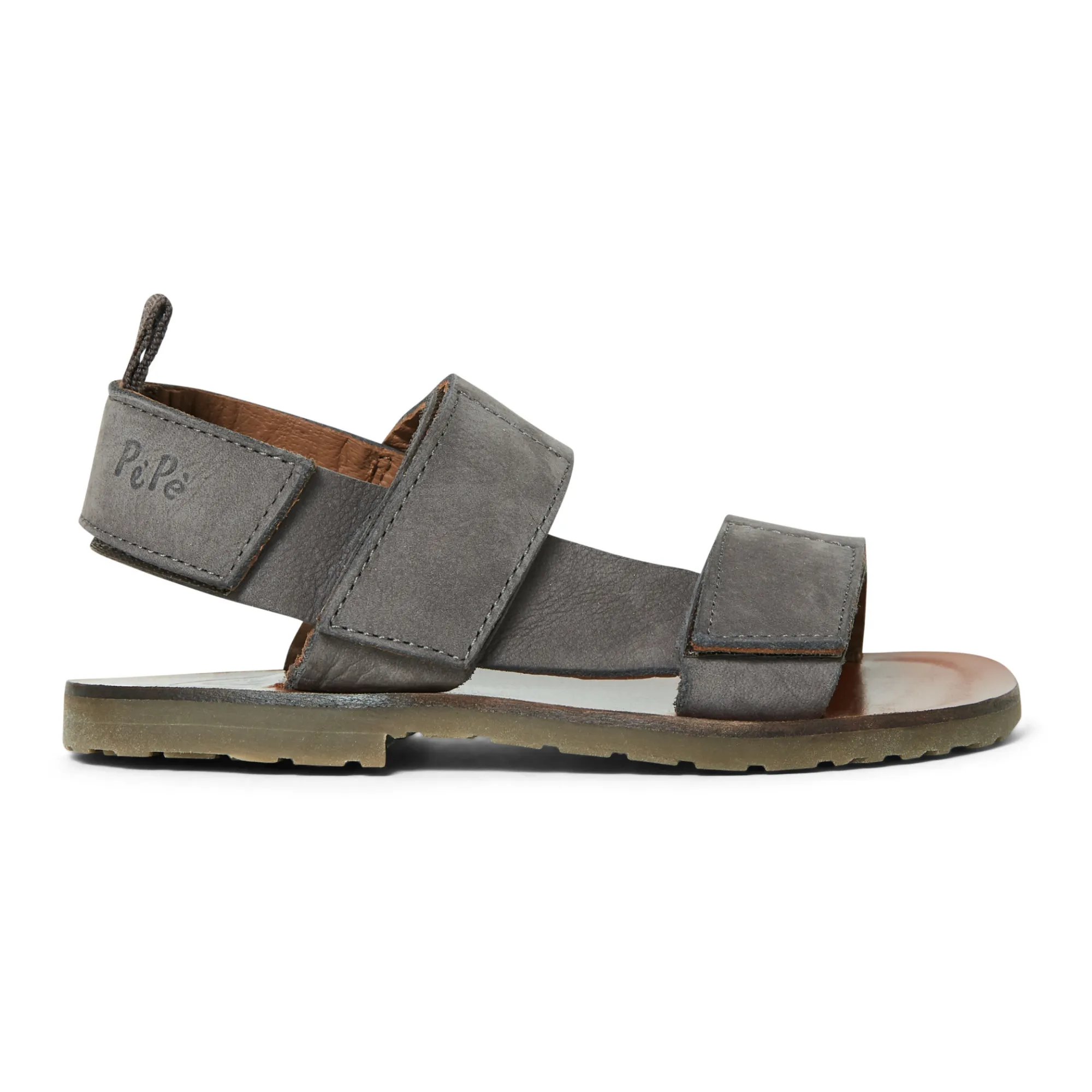 Pèpè Grey Velcro Sandals