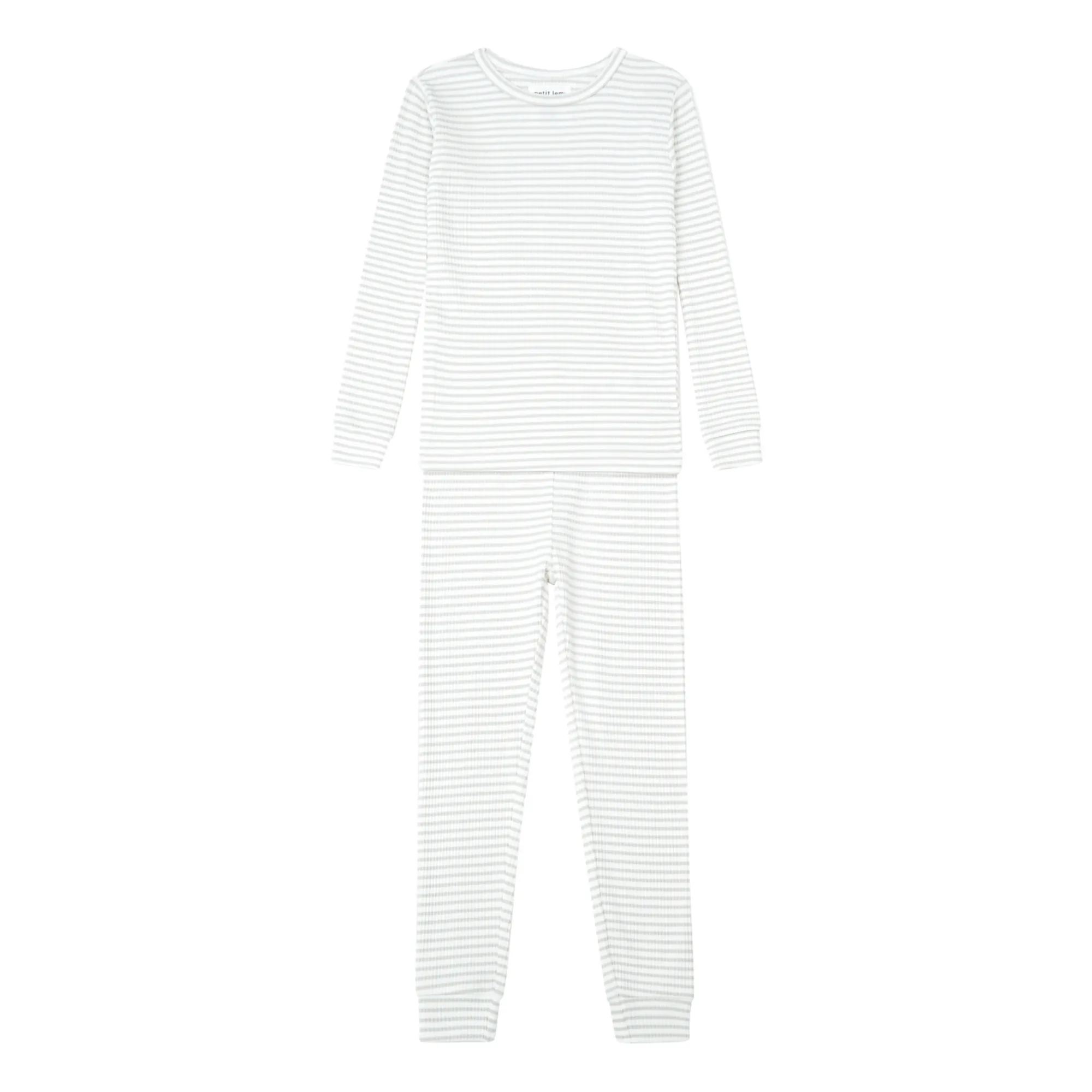 Petit Lem Grey Rib Striped Pyjamas