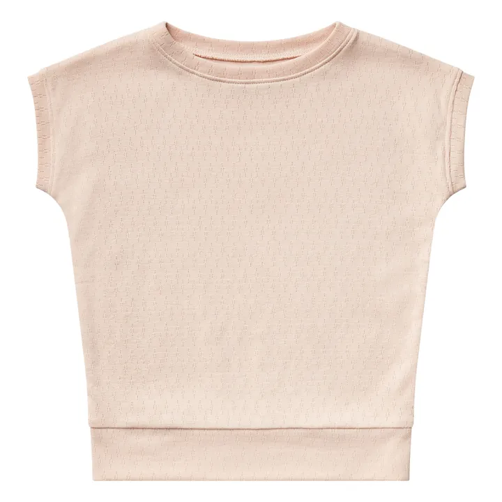 T-Shirt in cotone pima organico traforata Sleeveless | Pesca- Immagine del prodotto n°0