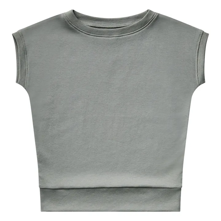 Organic Pima Cotton Sleeveless T-shirt | Khaki- Product image n°0