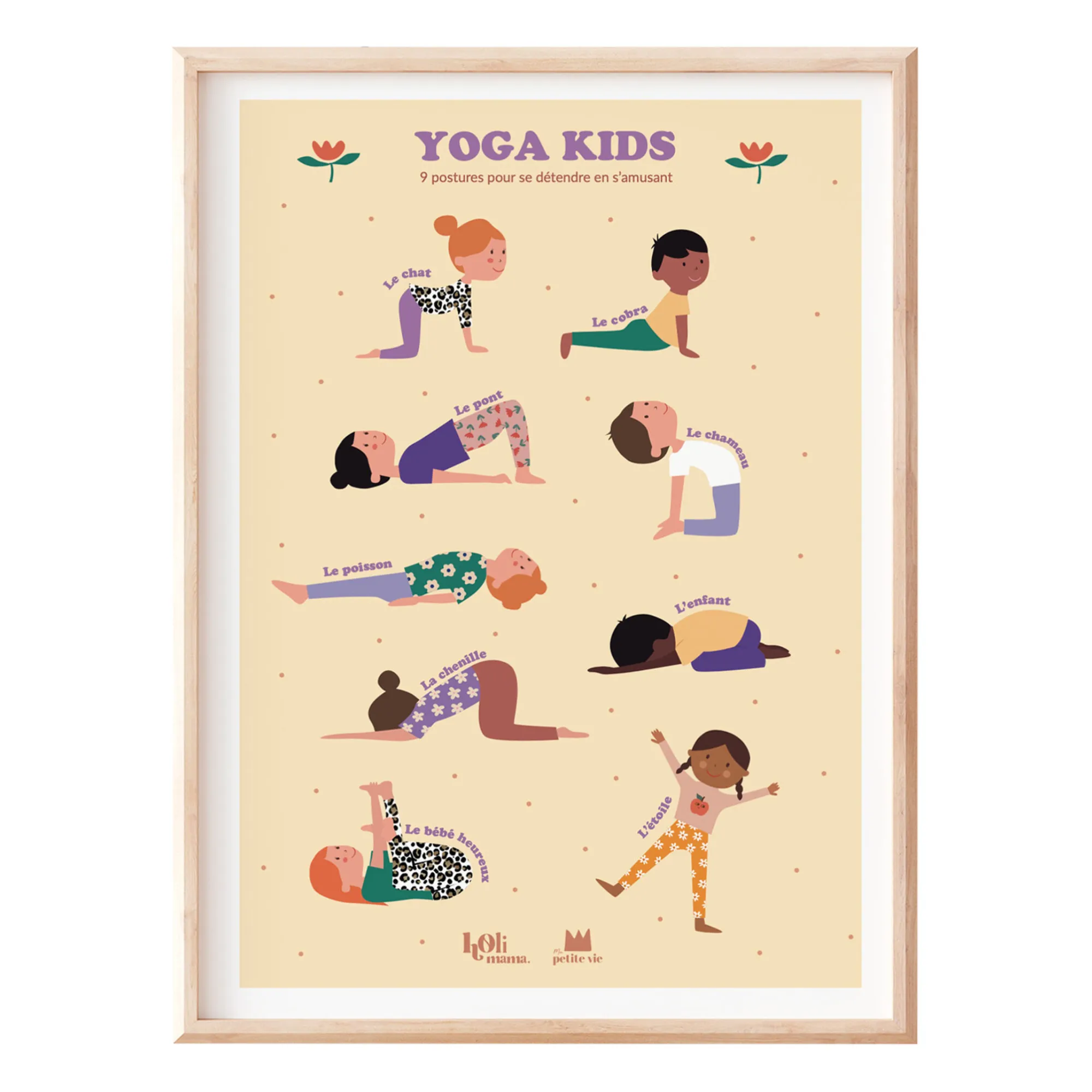 Ma Petite Vie Multicoloured Yoga Educational Poster