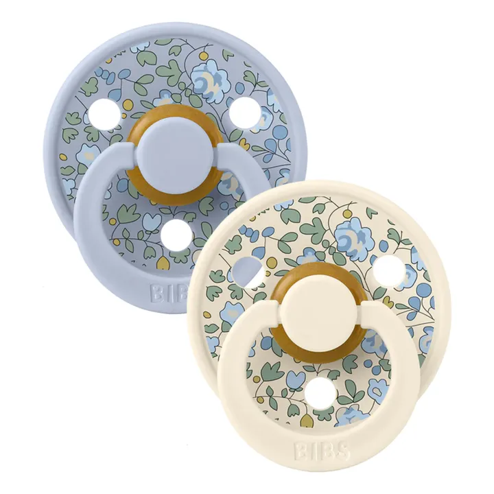Chupetes de caucho natural Bibs x Liberty - Juego de 2 | Azul Cielo- Imagen del producto n°0