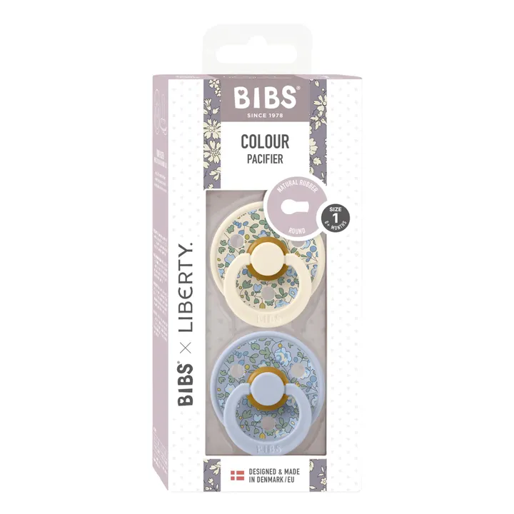 Chupetes de caucho natural Bibs x Liberty - Juego de 2 | Azul Cielo- Imagen del producto n°8