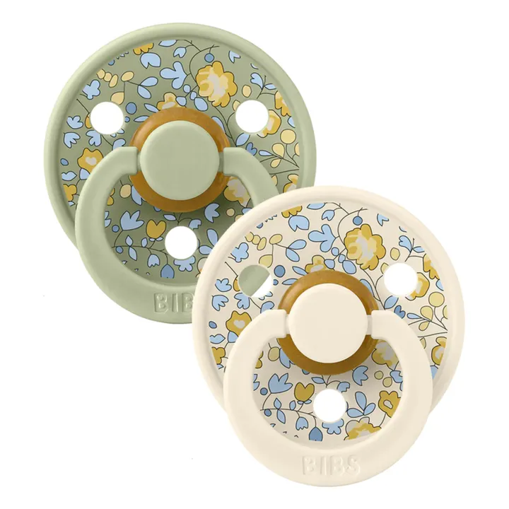 Chupetes de caucho natural Bibs x Liberty - Juego de 2 | Salvia- Imagen del producto n°0