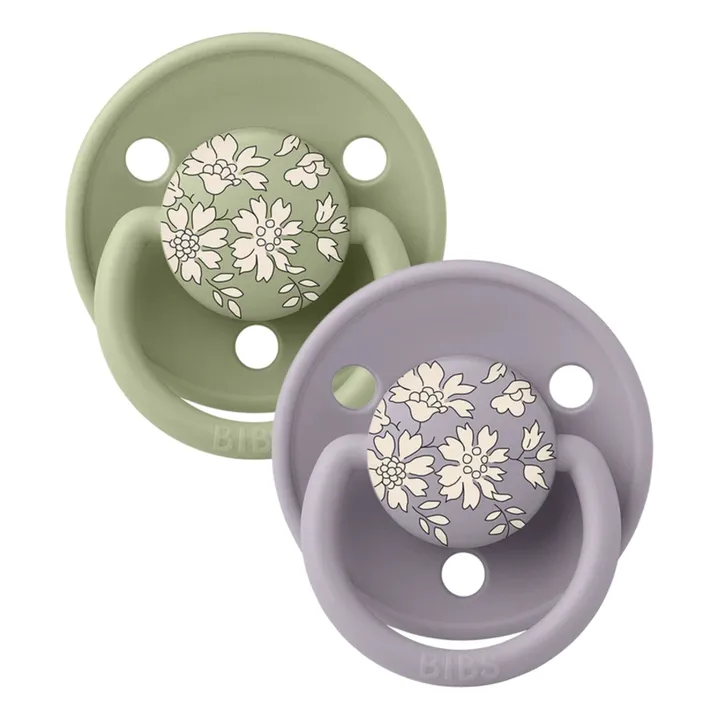 Bibs x Liberty Natural Rubber Pacifiers - Set of 2 | Sage- Product image n°0