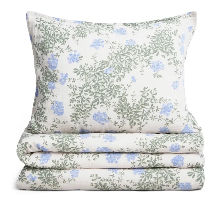 Plumbago Organic Cotton Bedding Set | Blue- Product image n°0