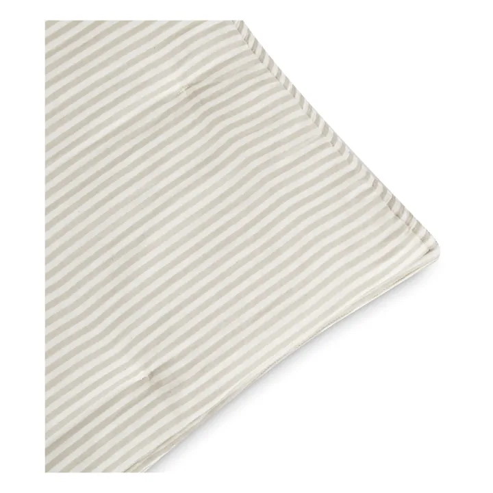 Organic Cotton Anjou Stripe Quilted Blanket | Light grey- Product image n°3