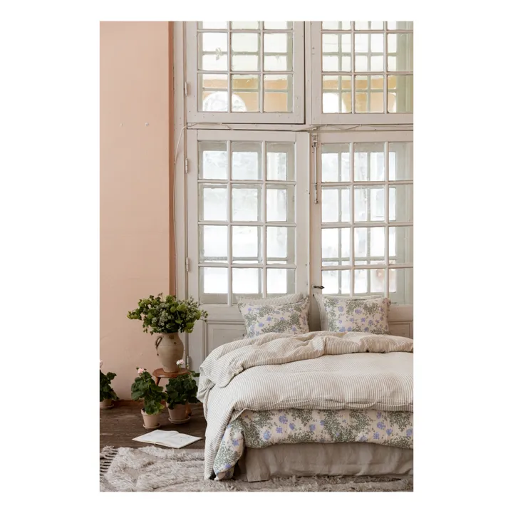 Organic Cotton Anjou Stripe Duvet Cover | Light grey- Product image n°4
