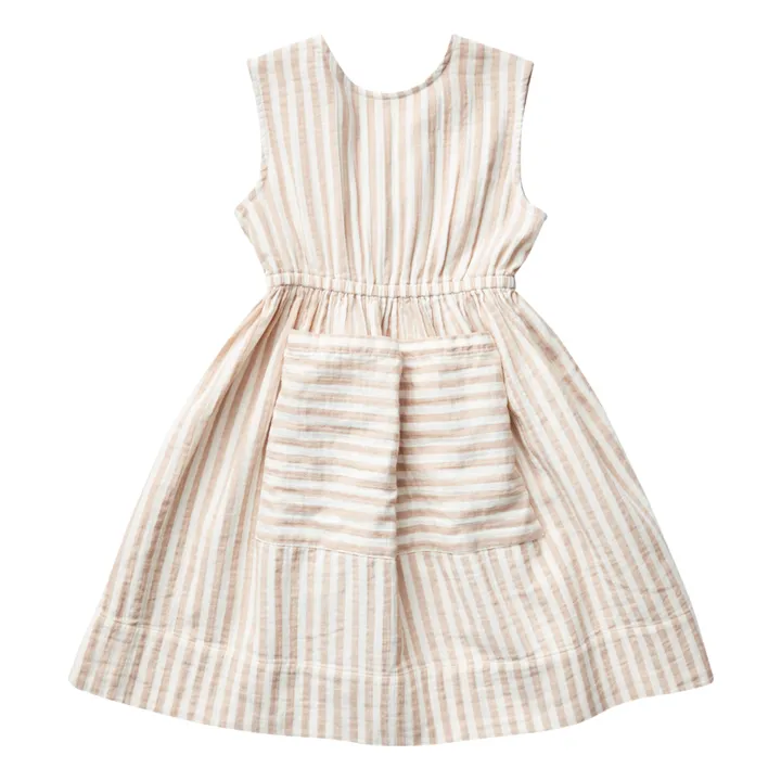 soor ploom☆Orla Dress☆2-3y Soor Ploom - Orla Organic Cotton Muslin Striped Dress - Ecru