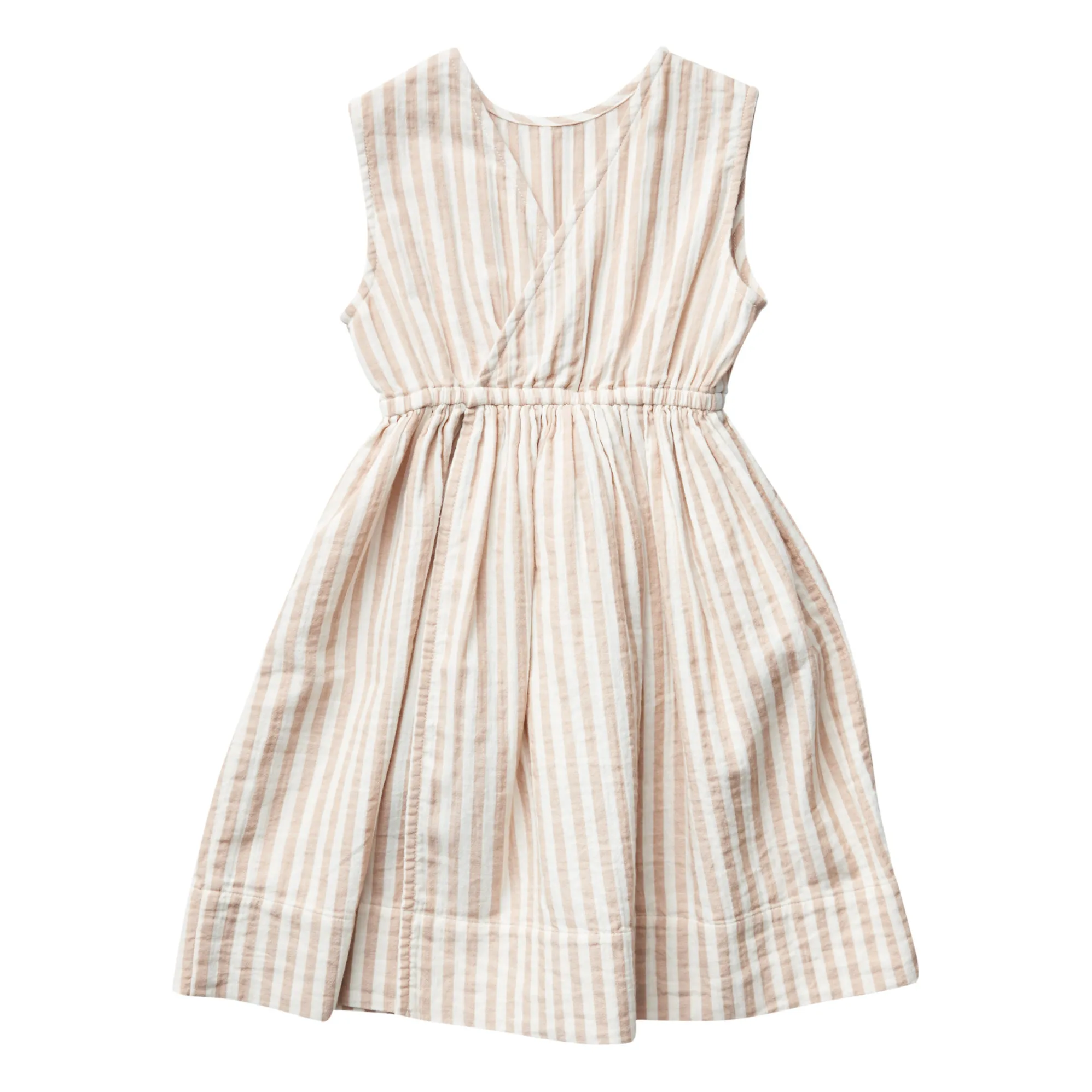 【タグあり】soor ploom Orla Dress 5ry 110cm Soor Ploom - Orla Organic Cotton Muslin Striped Dress - Ecru