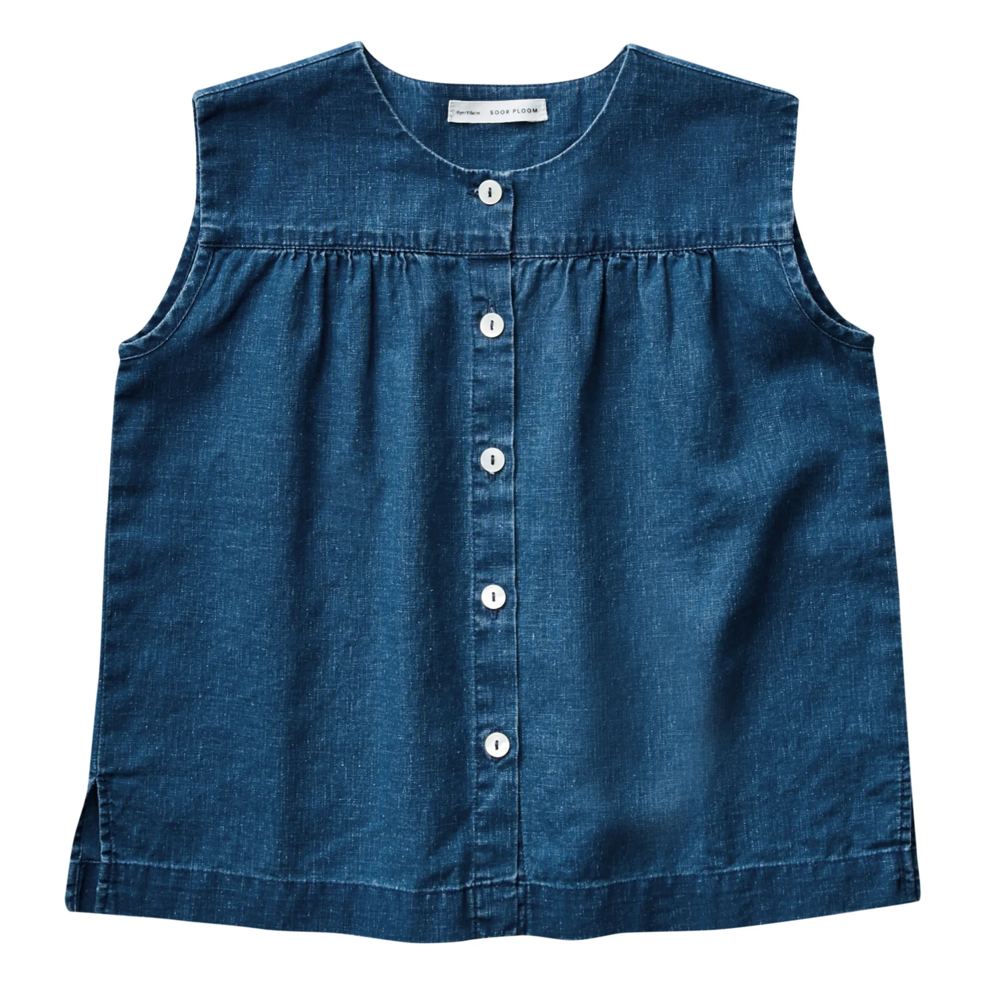 Soor Ploom - Clova Cotton and Linen Top - Blue | Smallable
