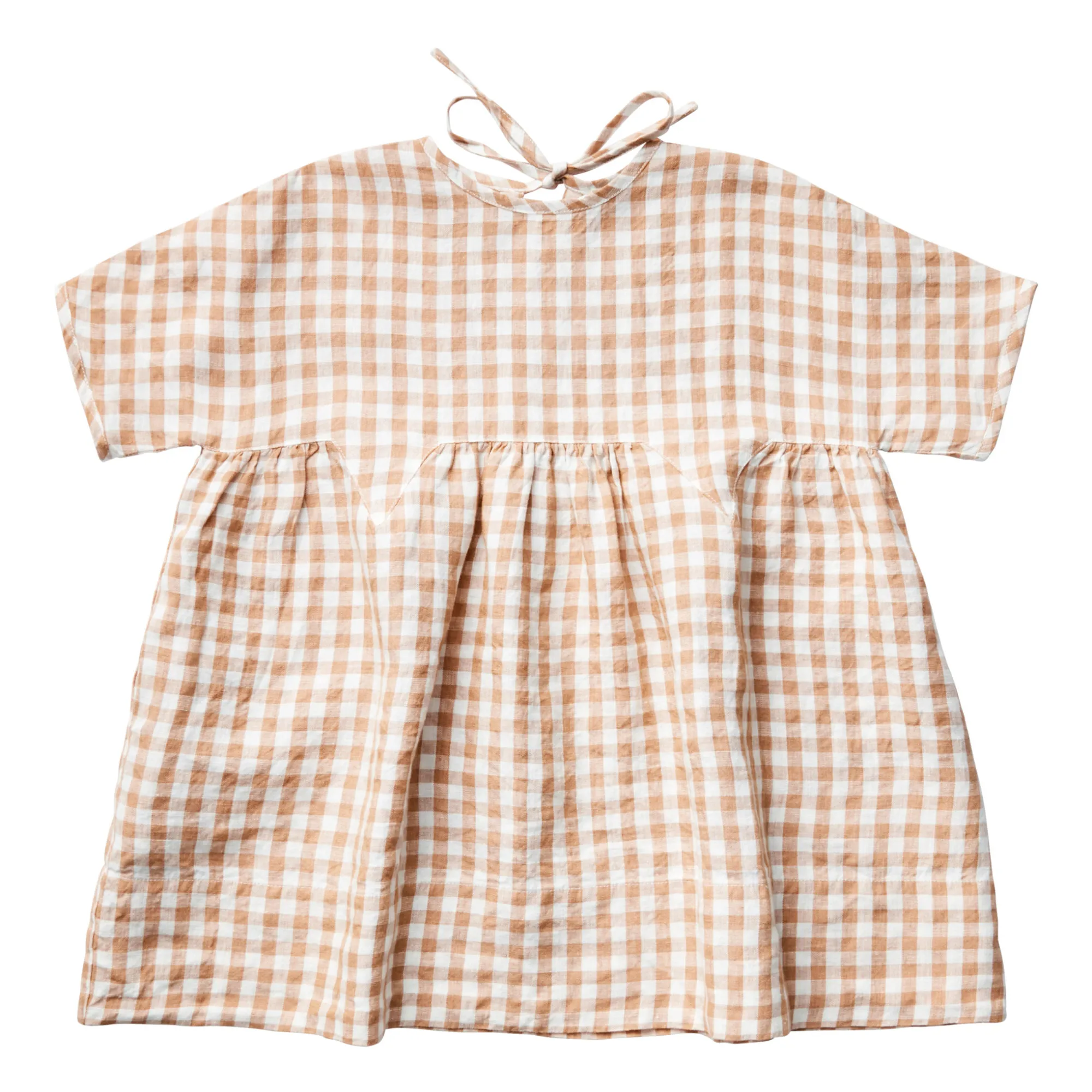 Soor Ploom - Millie Gingham Linen Dress - Ecru | Smallable