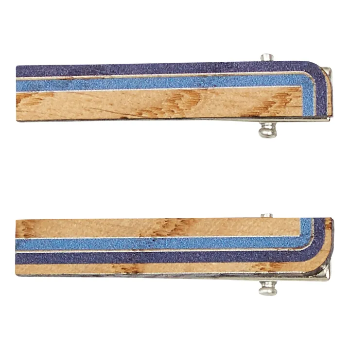 Set Zwei Spangen Holz | Navy- Produktbild Nr. 0