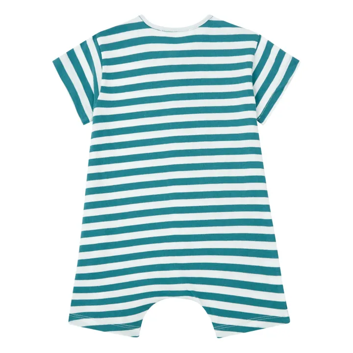 Striped Romper | Green- Product image n°1