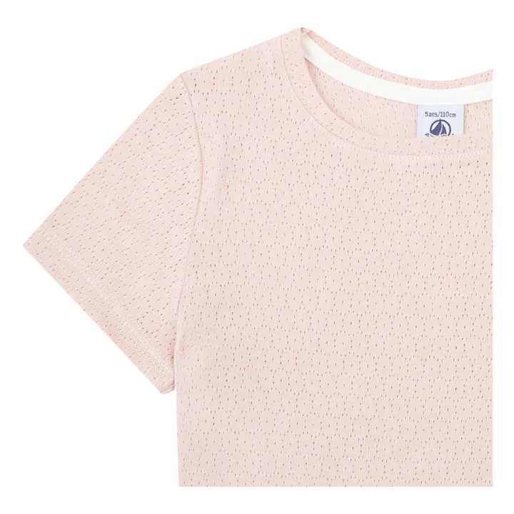 Organic Cotton Openwork Short Pyjamas | Pink- Product image n°1