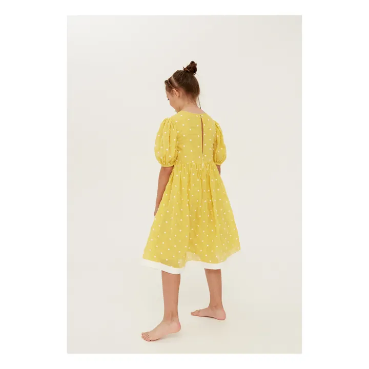 Vestido de gasa de algodón con lunares | Amarillo- Imagen del producto n°5