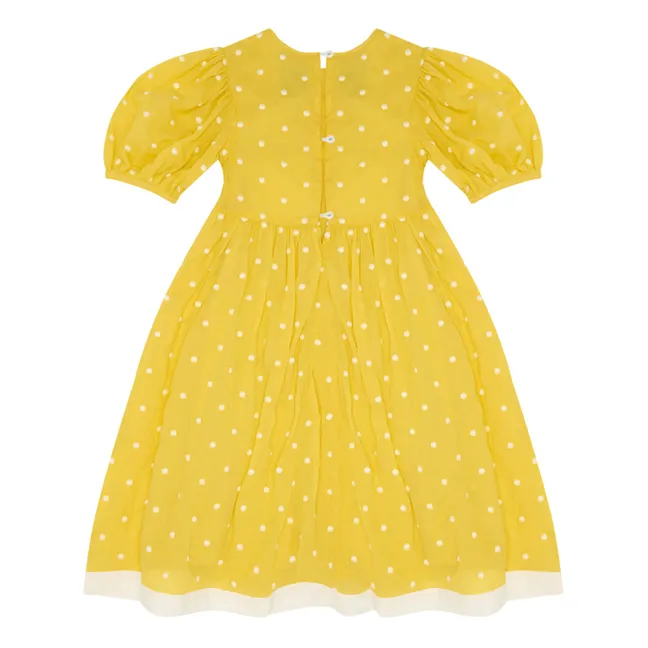 Kleid aus Baumwollvoile mit Punkten | Gelb