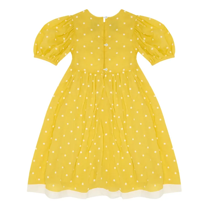Vestido de gasa de algodón con lunares | Amarillo- Imagen del producto n°6