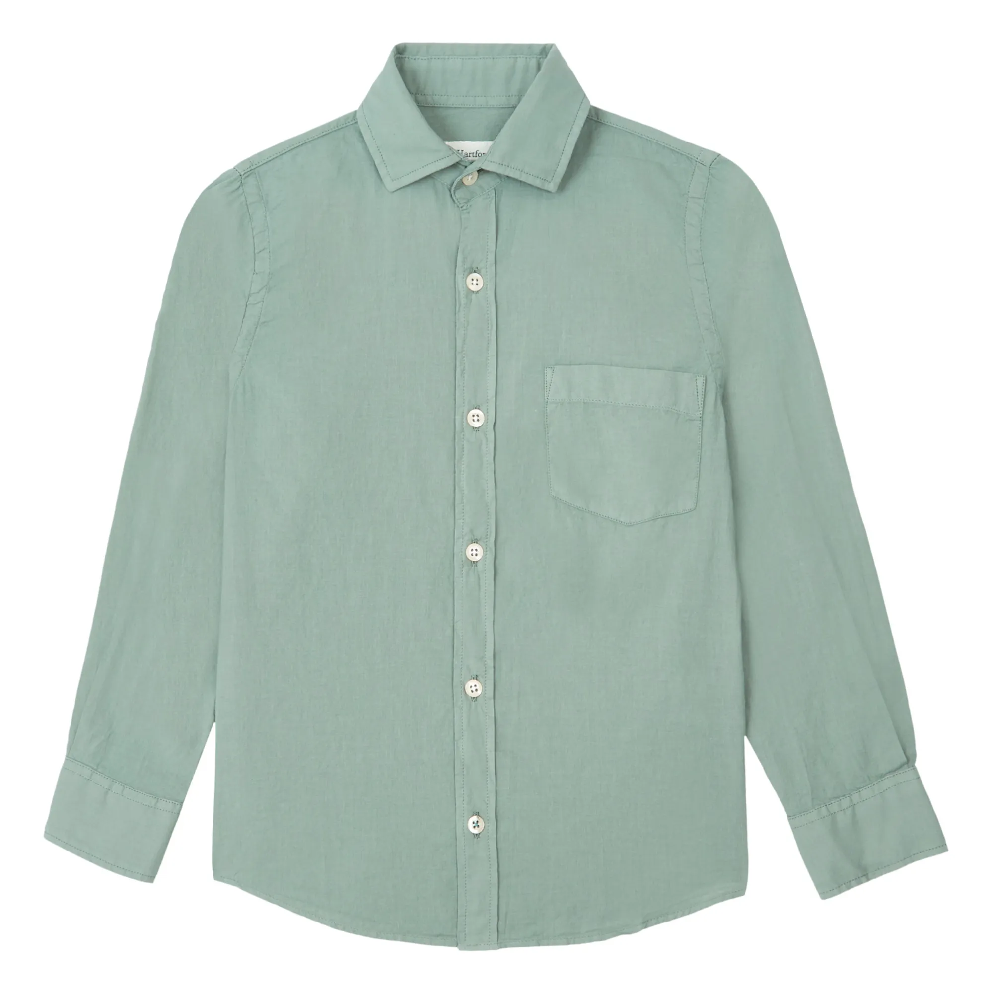 Hartford Khaki Paul Pat Cotton Shirt