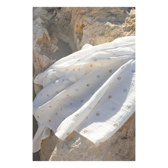 Mussola in cotone organico 120x120 cm | Seaside