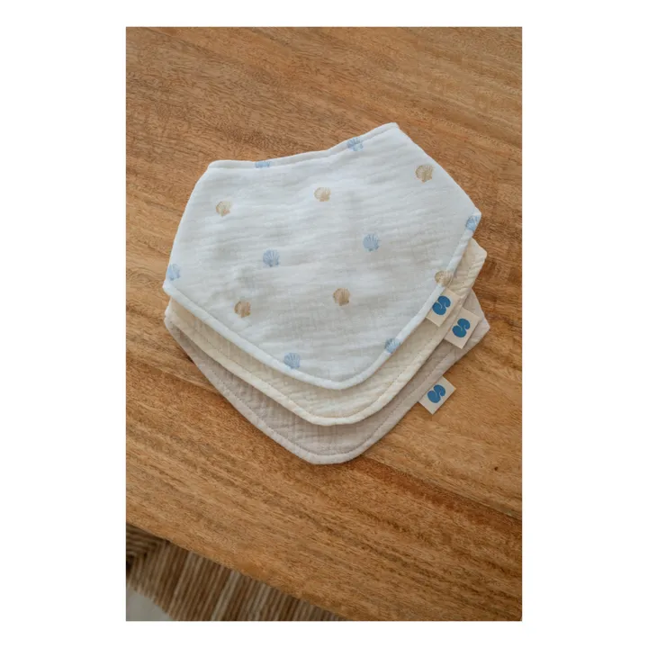 Bavoirs bandana en coton bio - Set de 3 | Seaside- Image produit n°6