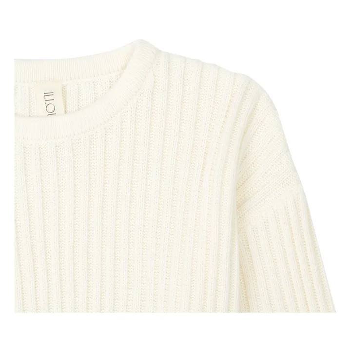 Organic Cotton Rib Knit Jumper | Cream- Product image n°1
