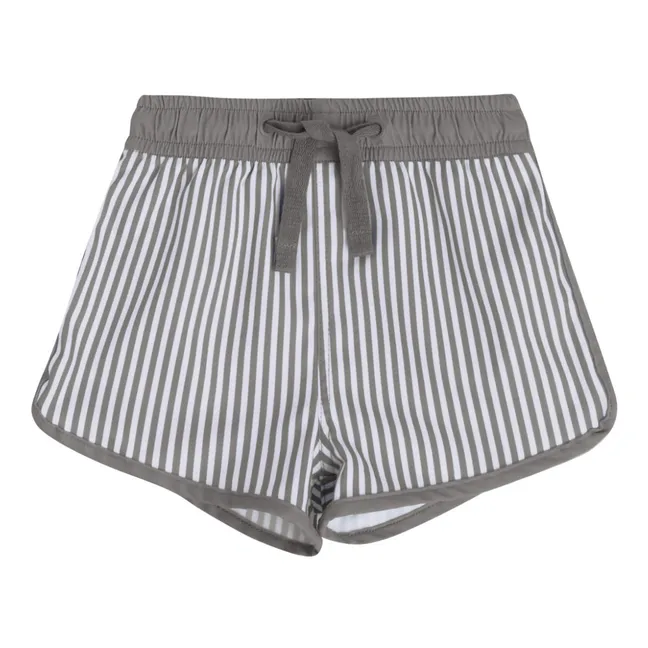 Striped Swim Trunks | Grey
