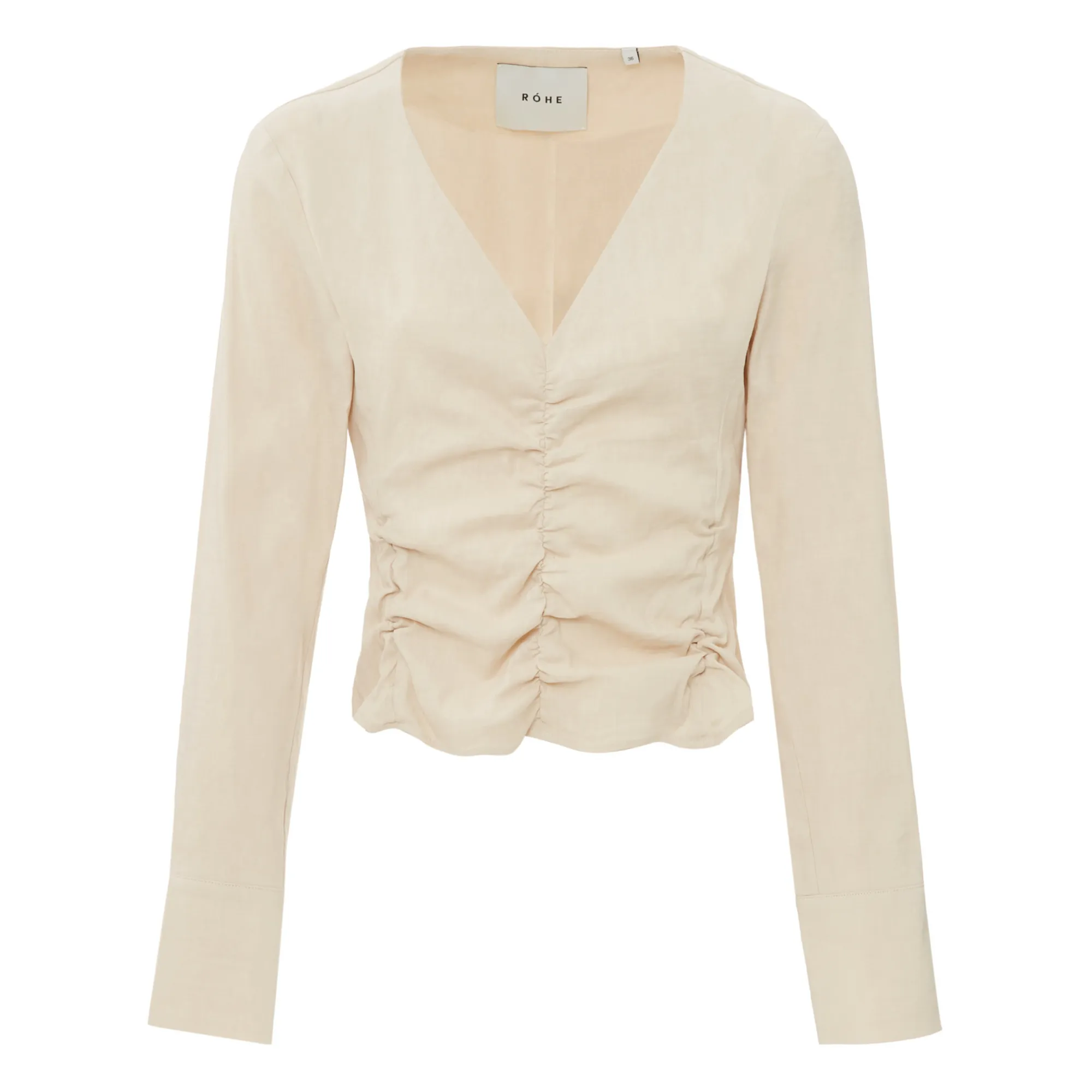 Róhe Women's Cream Linen V-Neck Top