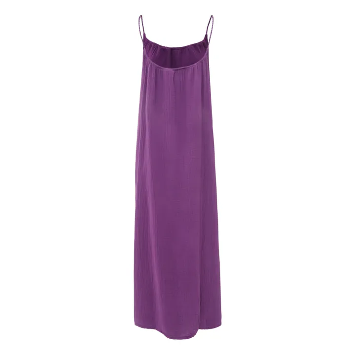 Nissa - Vestito in garza di cotone doppio | Viola- Immagine del prodotto n°3