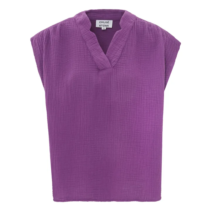 Armini Double Cotton Gauze Blouse | Purple- Product image n°0