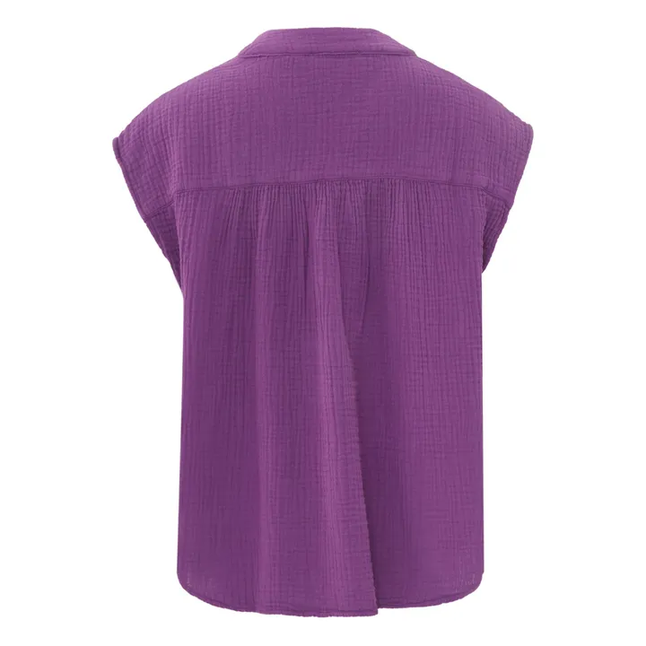 Armini Double Cotton Gauze Blouse | Purple- Product image n°4