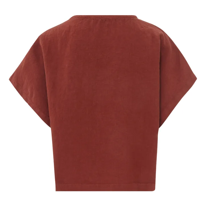 Boxy Linen Top | Brick red- Product image n°4